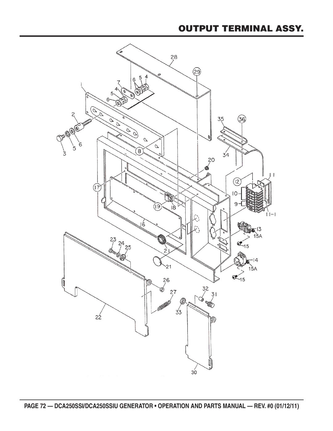 Multiquip DCA250SSIU manual Output Terminal Assy 