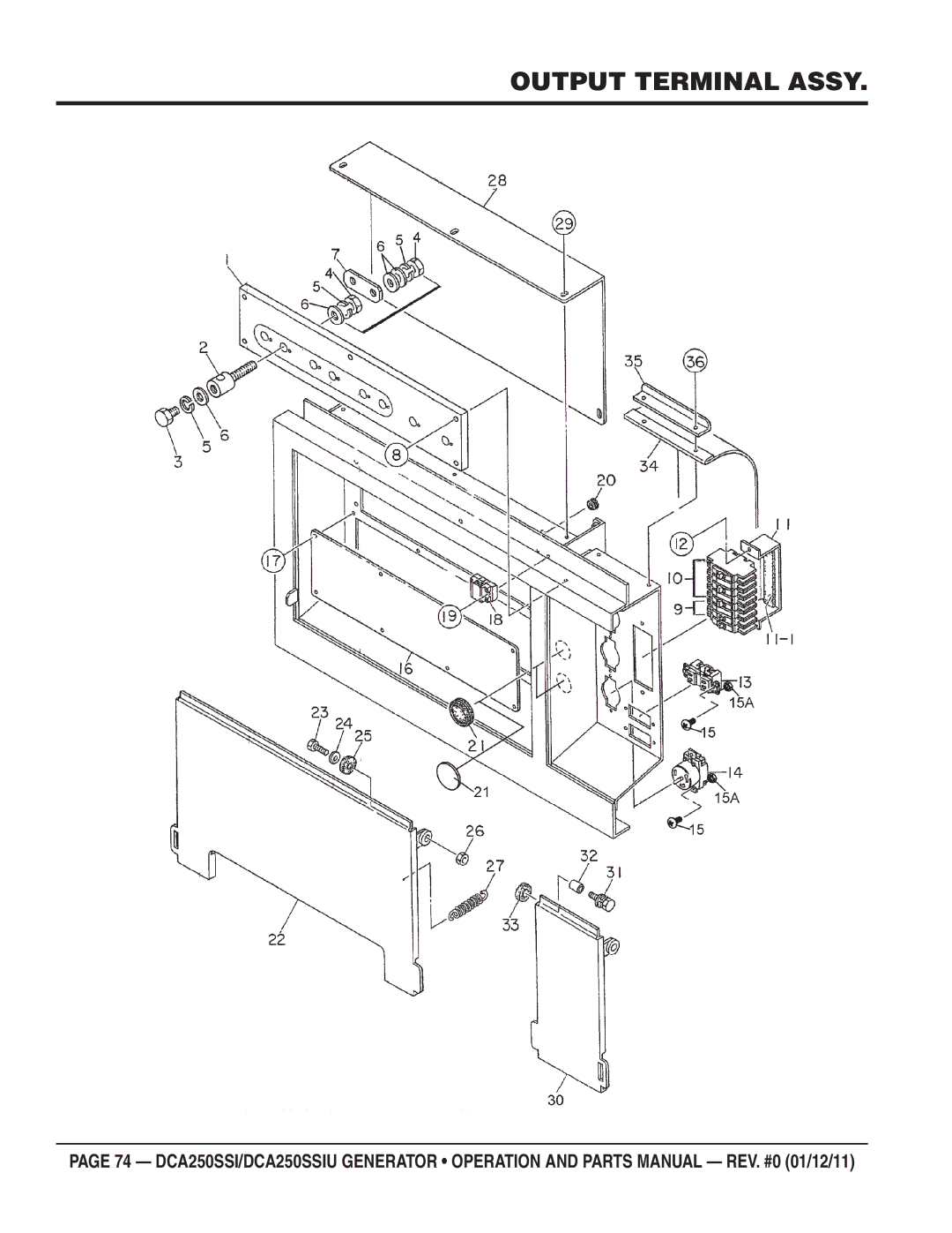 Multiquip DCA250SSIU manual Output Terminal Assy 