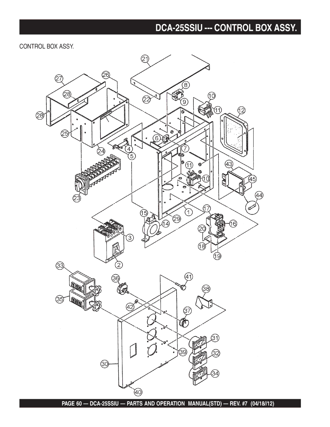 Multiquip DCA25SSIU manual DCA-25SSIU --- Control BOX Assy 