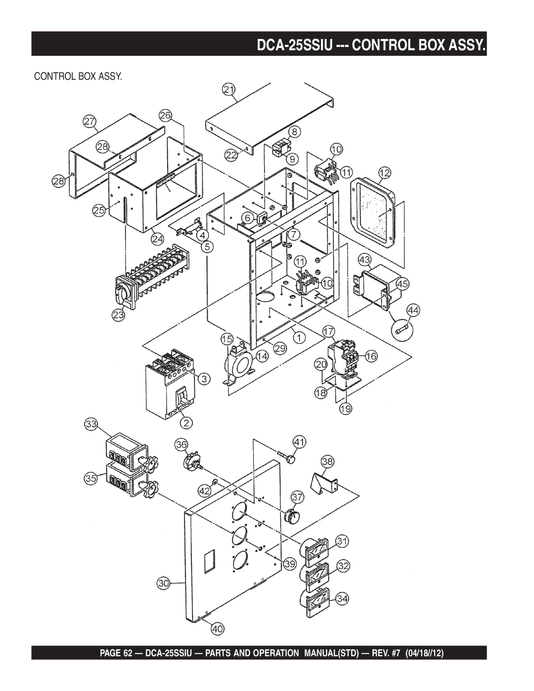 Multiquip DCA25SSIU manual DCA-25SSIU --- Control BOX Assy 