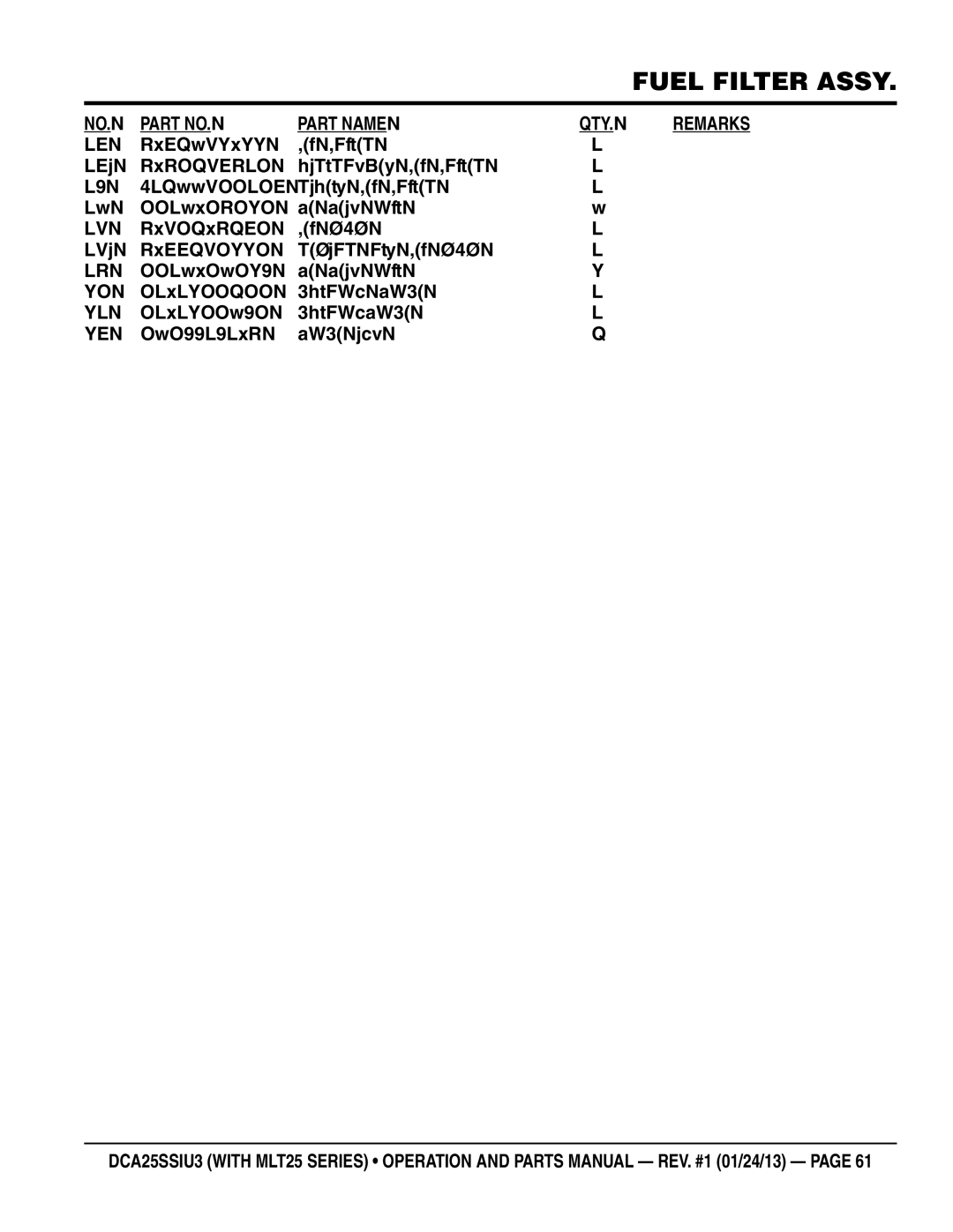 Multiquip dca25ssiu3 manual 8943672922, 14A 8980374810, M1366700104, 8970398340, 17A 8944370220, 0016906025, 0191200300 