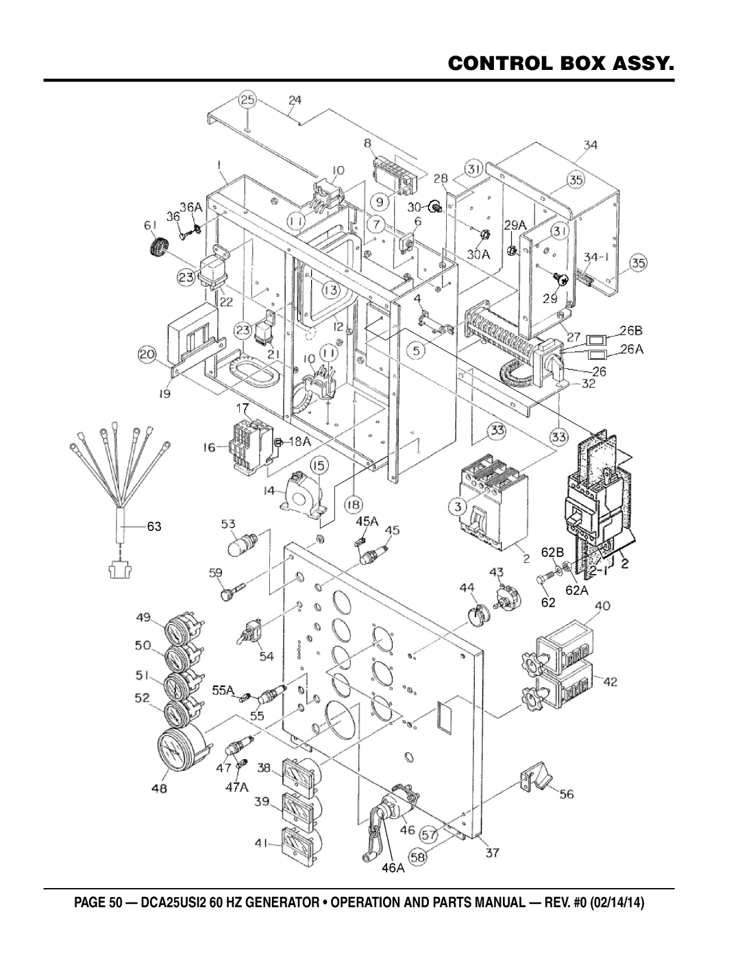 Multiquip dca25USI2 manual Control box Assy 