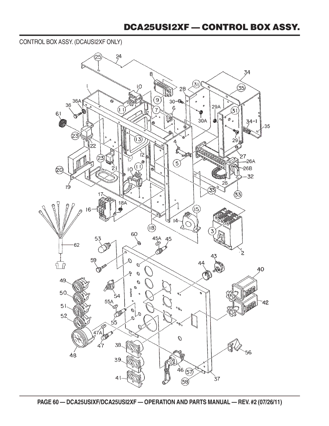 Multiquip DCA25USIXF operation manual DCA25USI2XF Control BOX Assy 