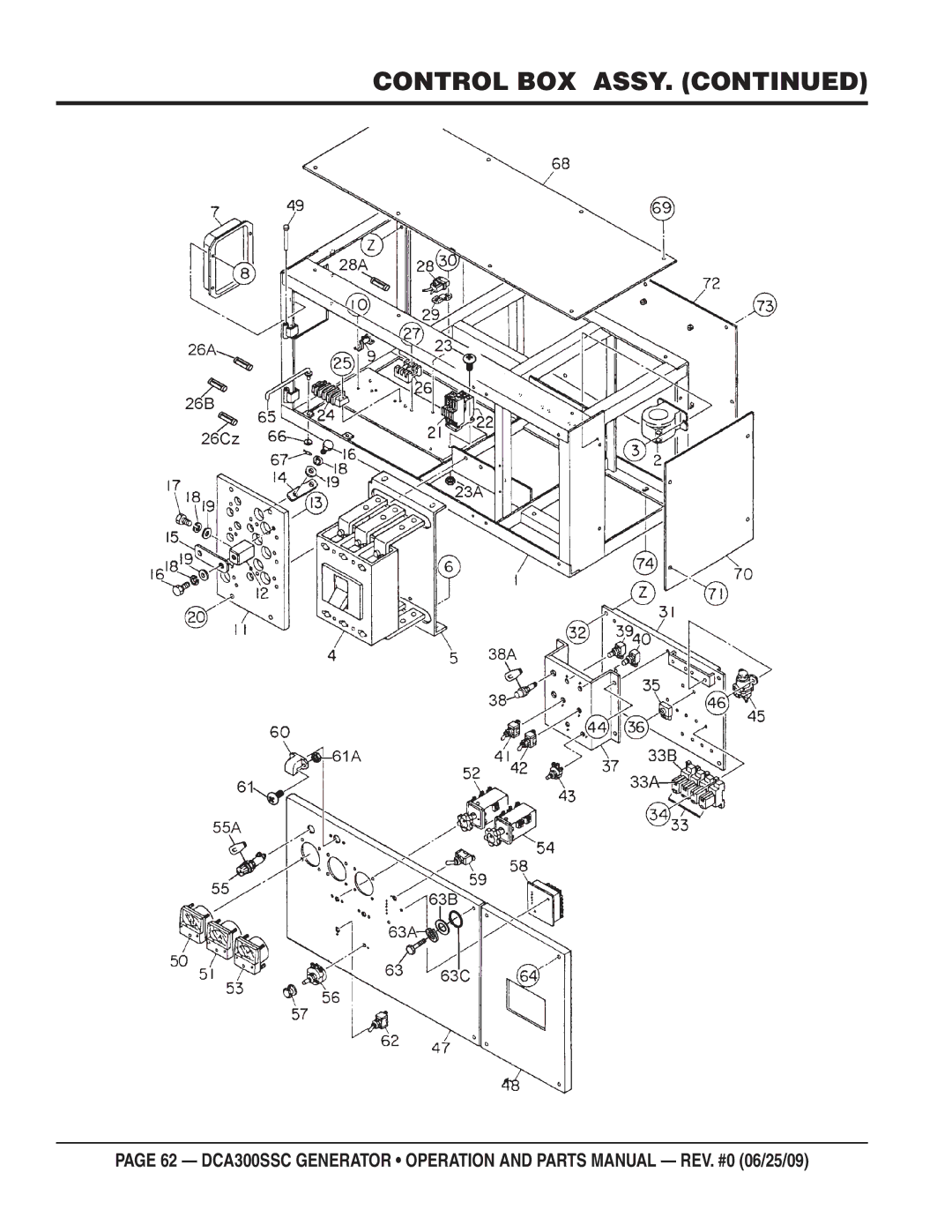 Multiquip DCA300SSC manual Control BOX Assy 