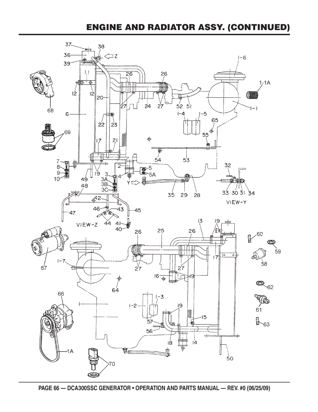 Multiquip DCA300SSC manual Engine and Radiator Assy 