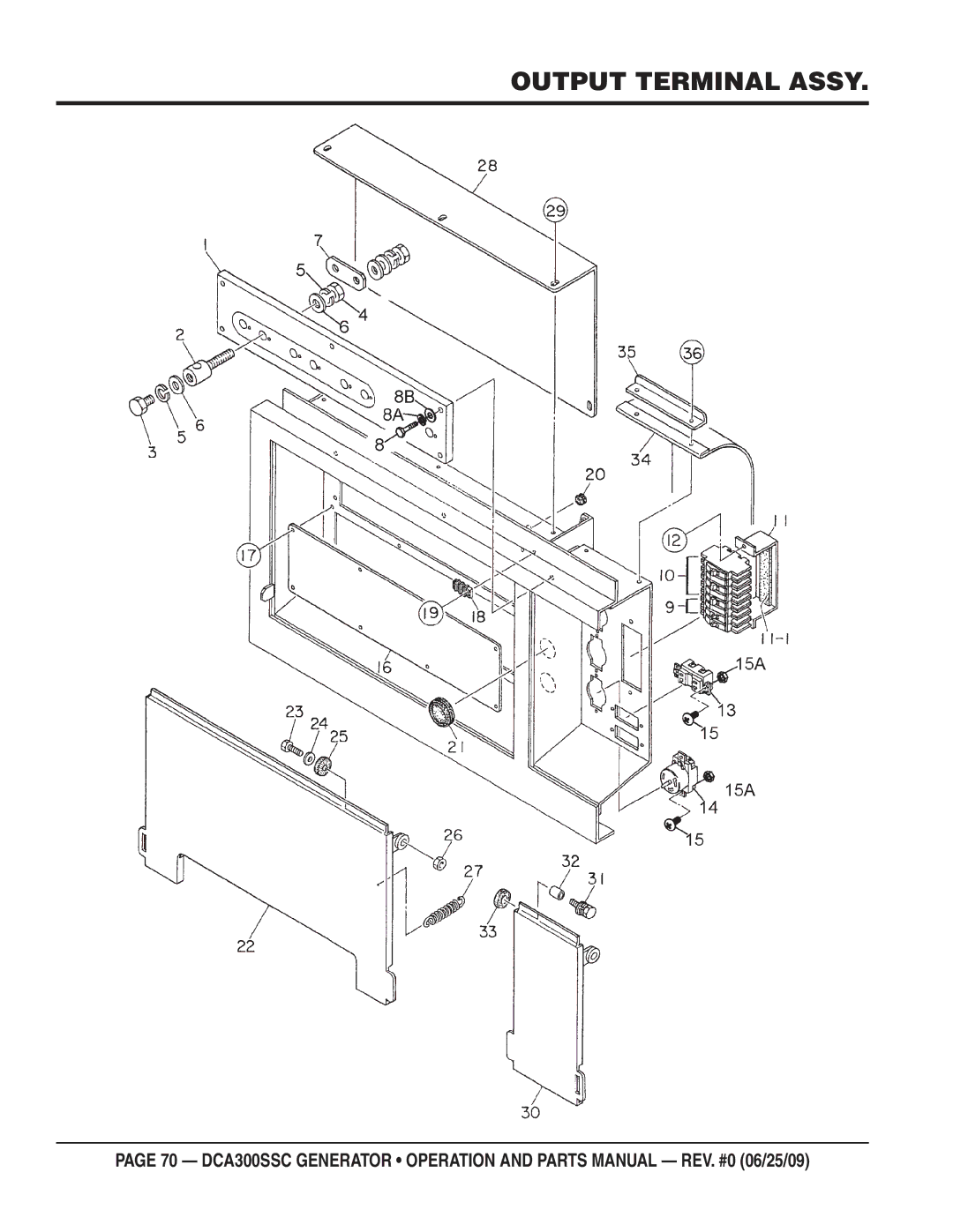 Multiquip DCA300SSC manual Output Terminal Assy 