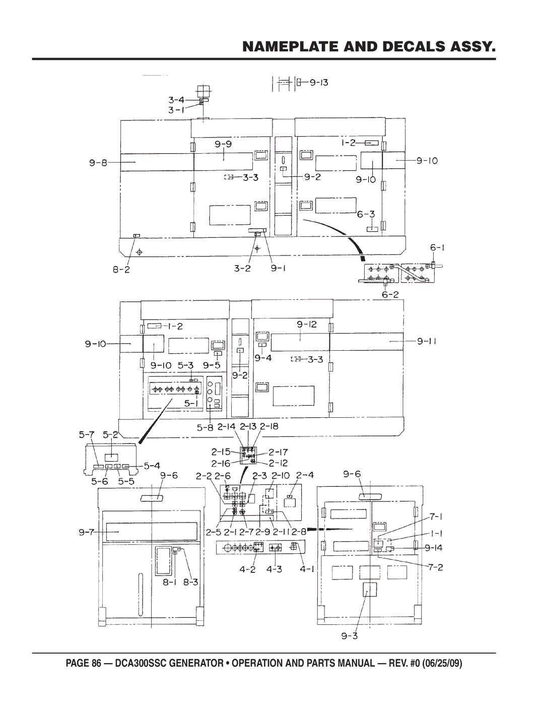 Multiquip DCA300SSC manual Nameplate and Decals Assy 