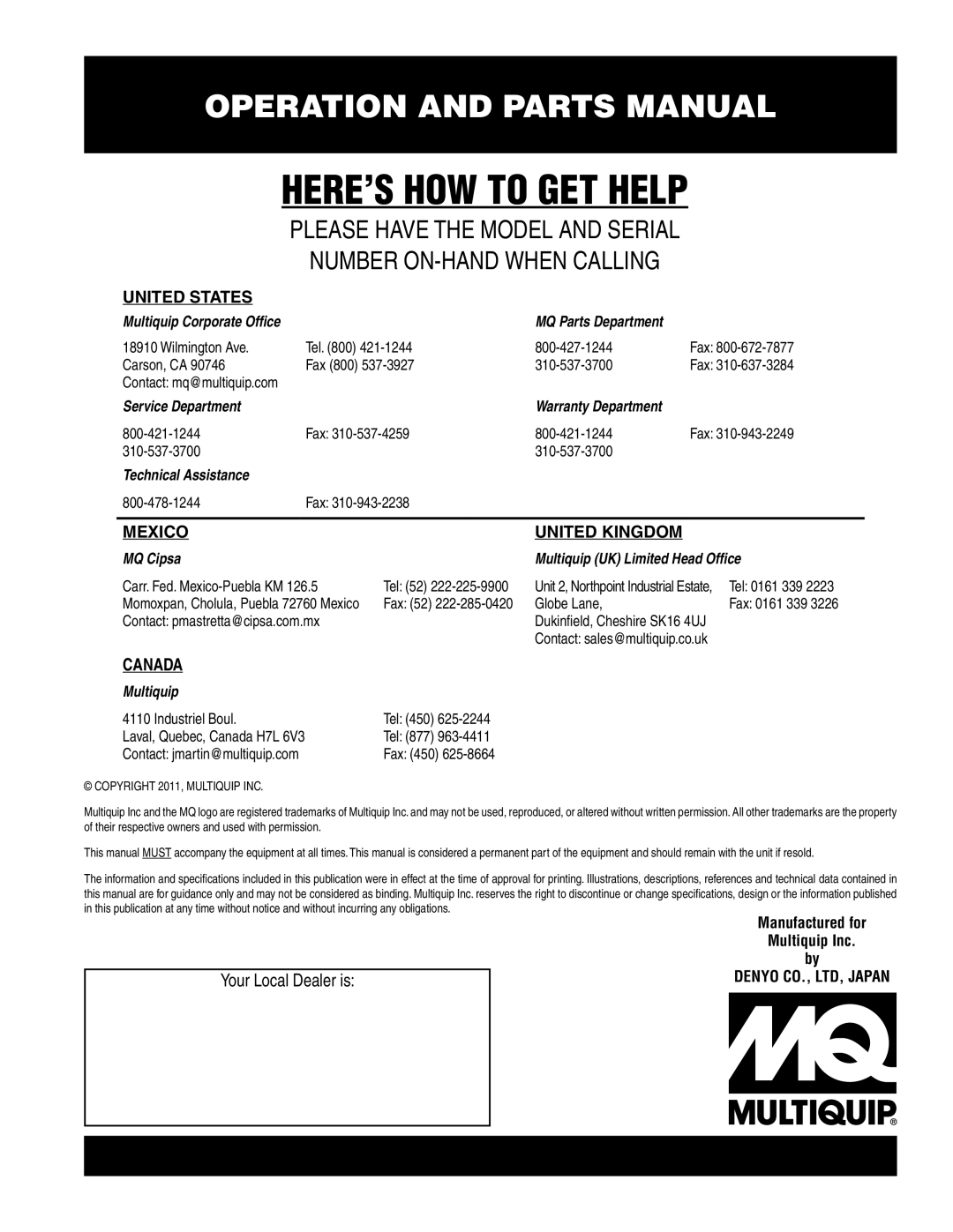 Multiquip DCA300SSCU manual HERE’S HOW to GET Help 