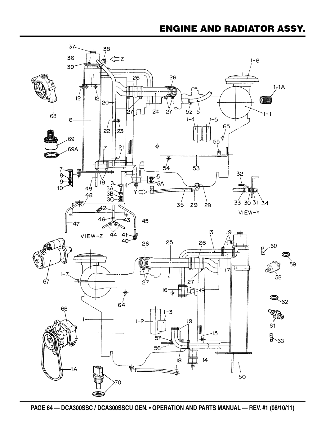 Multiquip DCA300SSCU manual Engine and Radiator Assy 