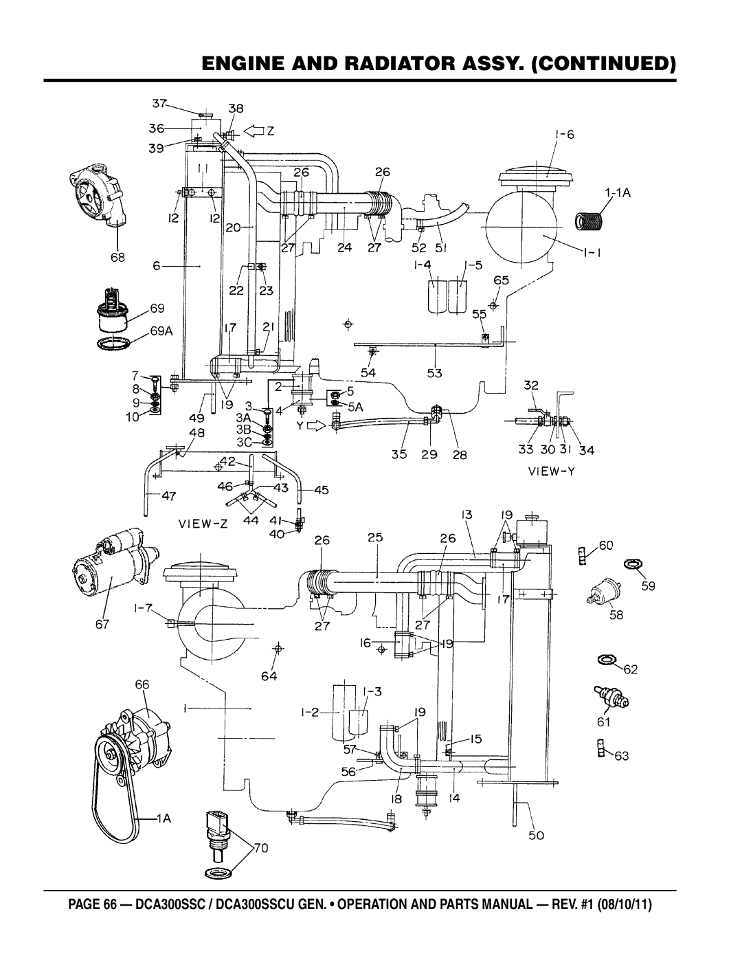 Multiquip DCA300SSCU manual Engine and radiator Assy 