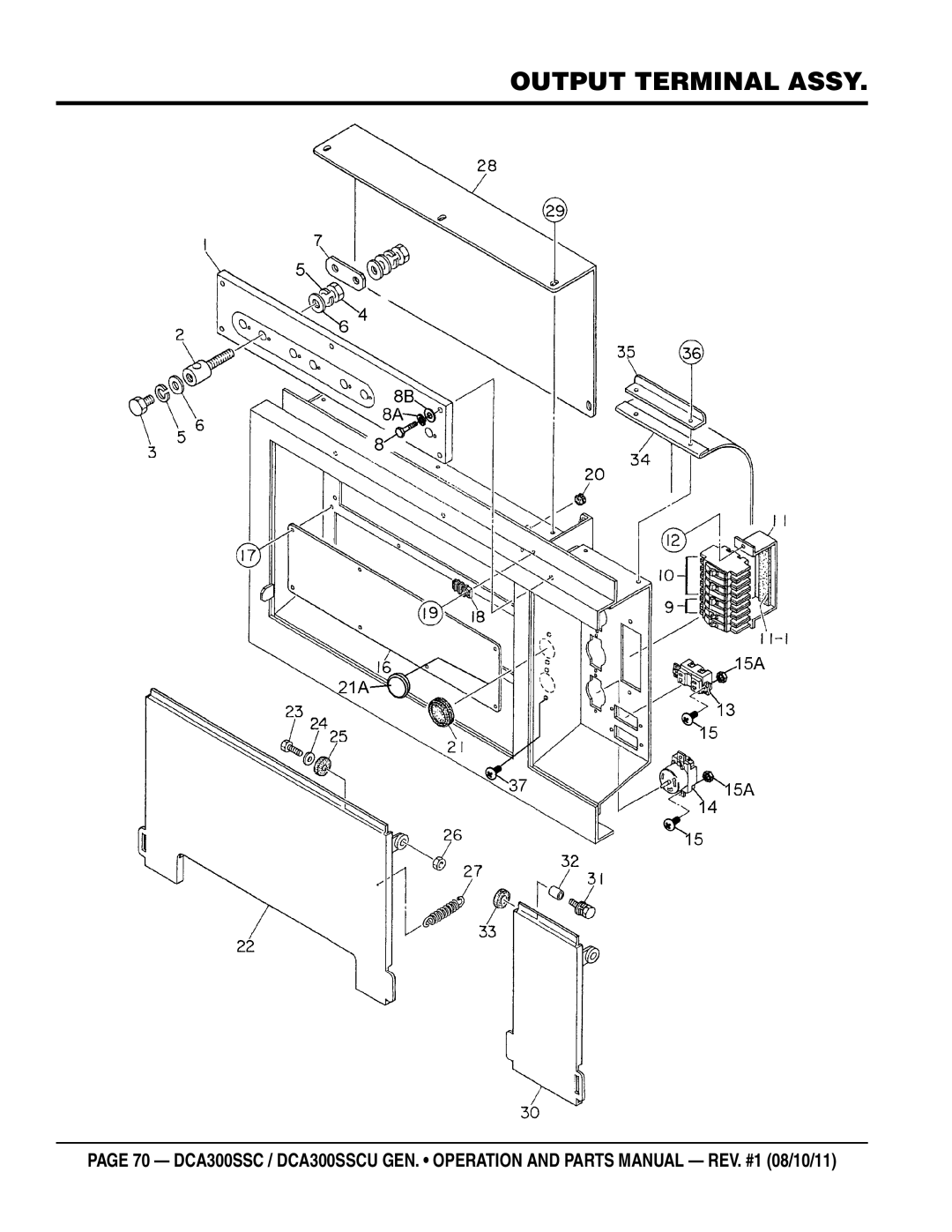 Multiquip DCA300SSCU manual Output terminal Assy 