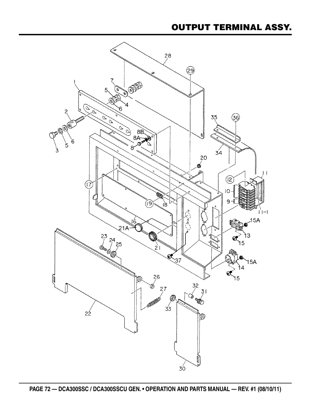 Multiquip DCA300SSCU manual Output terminal Assy 