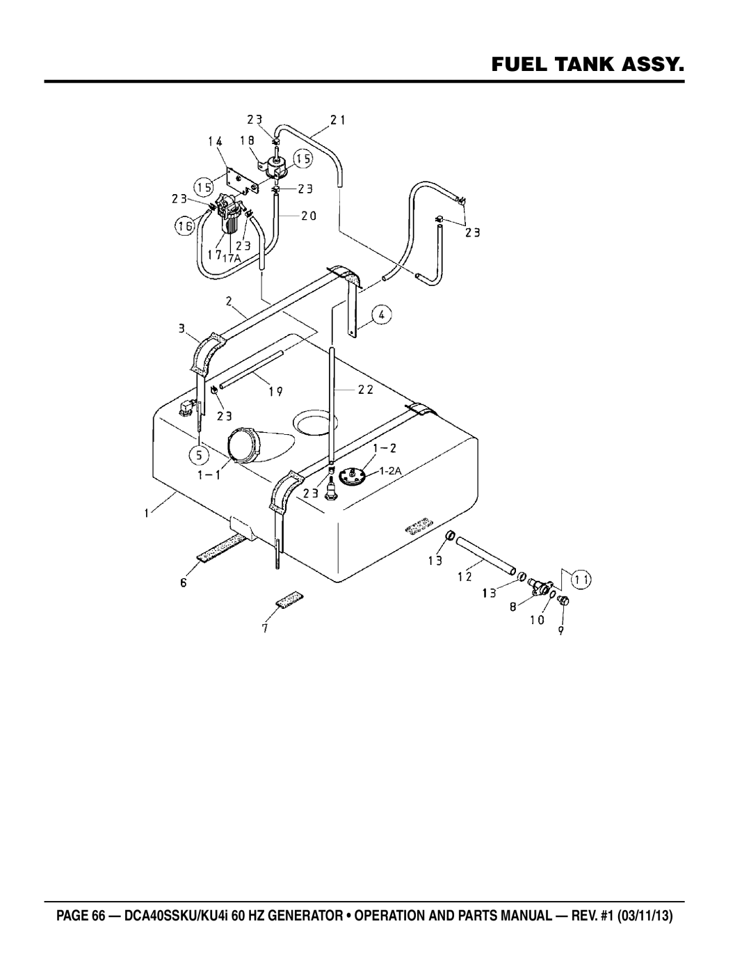 Multiquip DCA40SSKU4i manual Fuel Tank Assy 