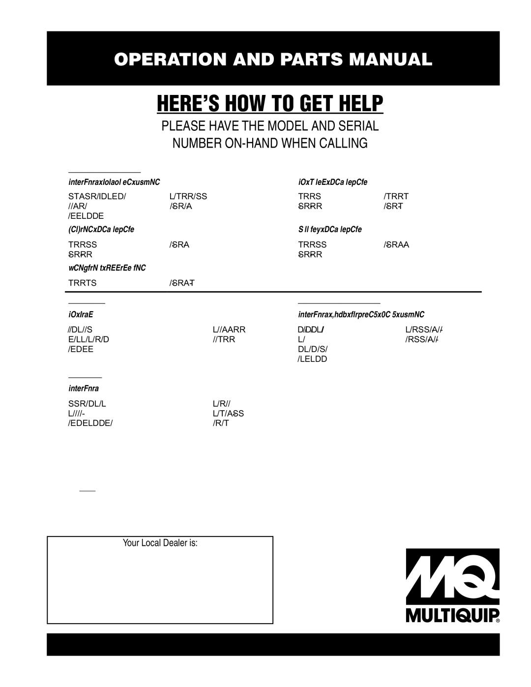 Multiquip DCA40SSKU4i manual HERE’S HOW to GET Help 