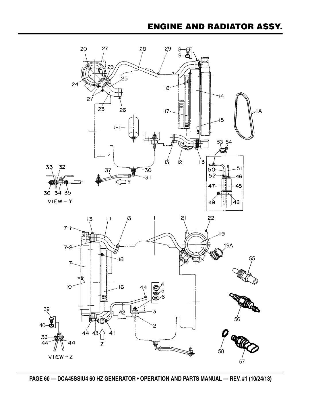 Multiquip dca45ssiu4 manual Engine and Radiator Assy 