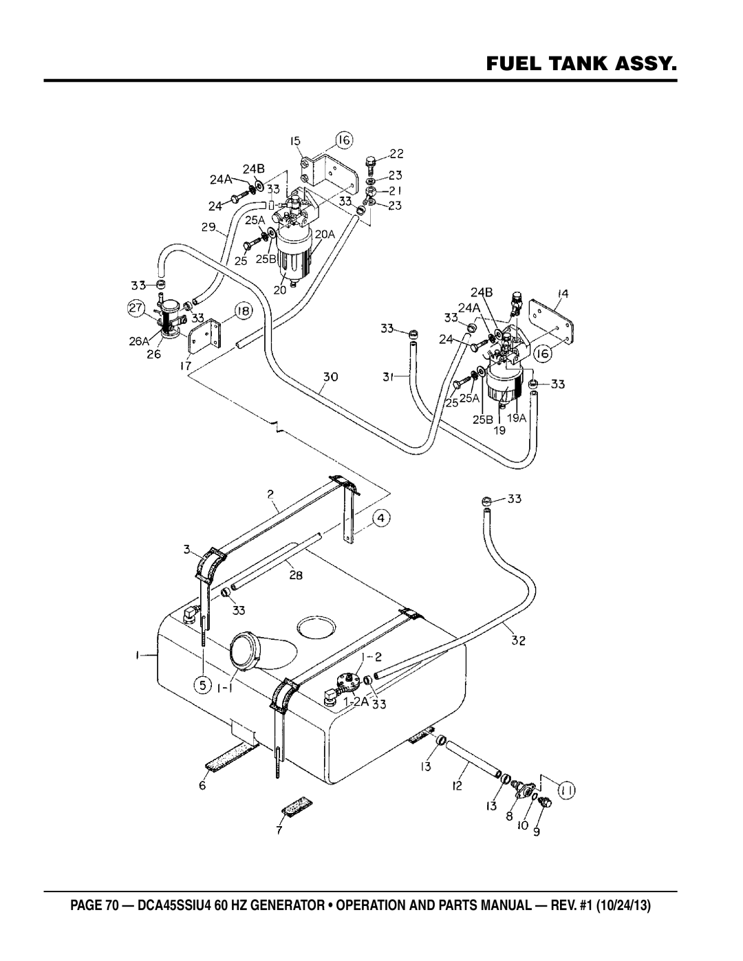 Multiquip dca45ssiu4 manual Fuel Tank Assy 