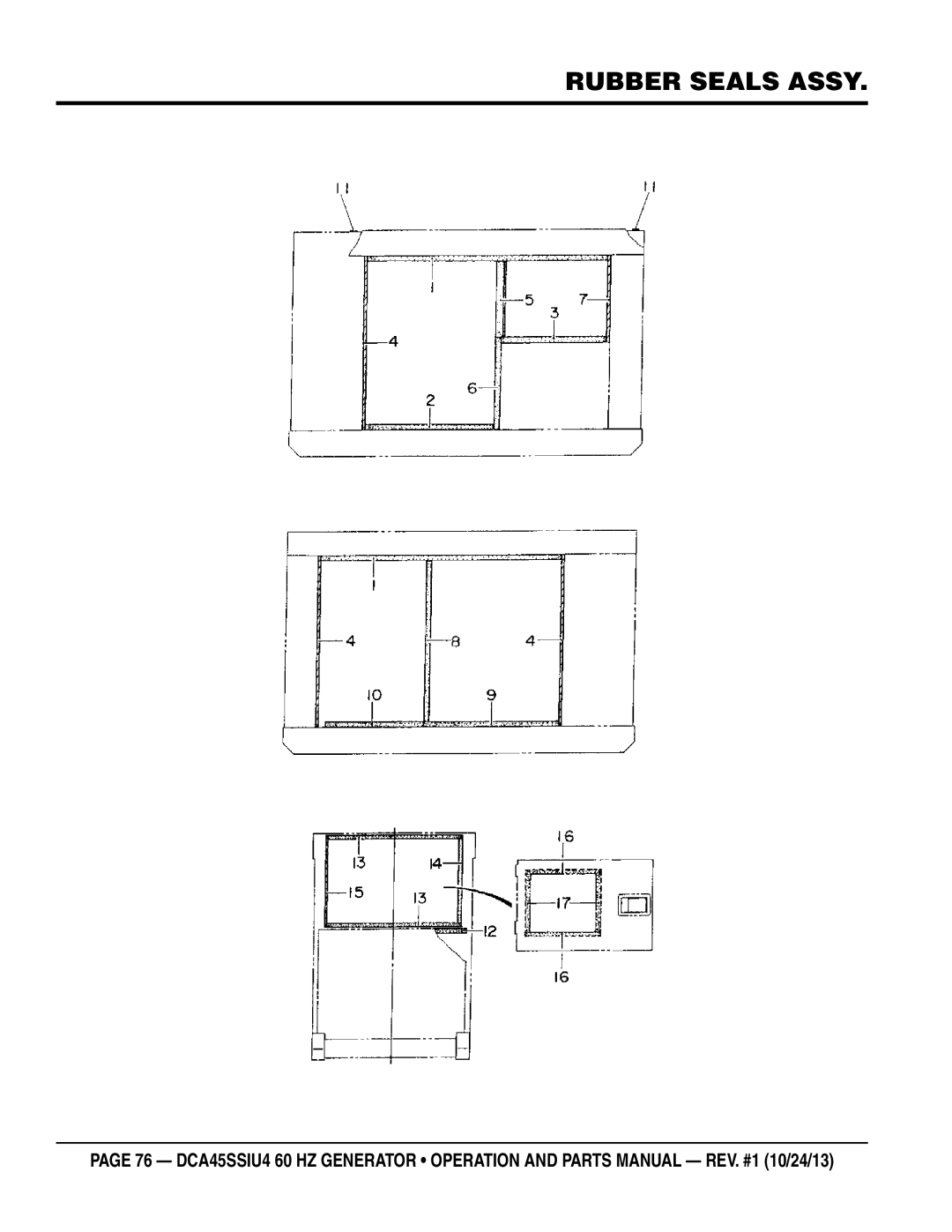 Multiquip dca45ssiu4 manual Rubber Seals Assy 