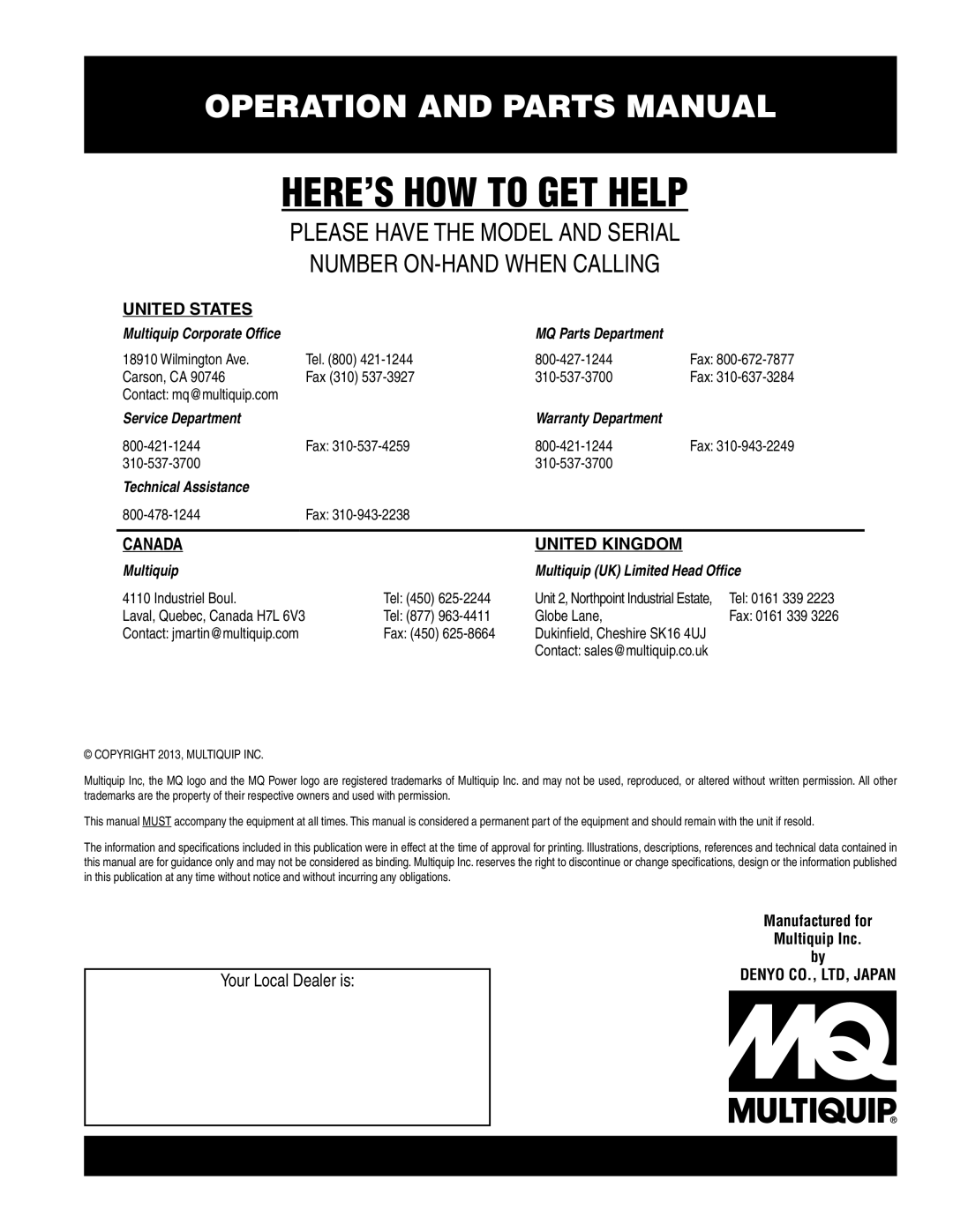 Multiquip dca45ssiu4 manual HERE’S HOW to GET Help 