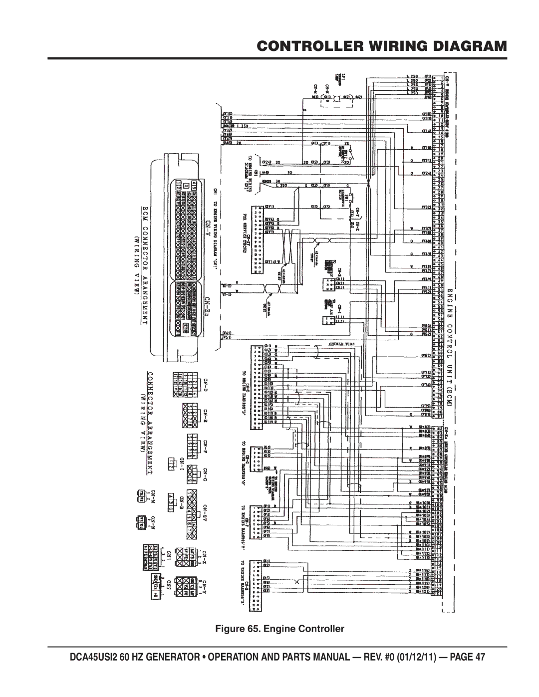 Multiquip DCA45USI2 manual Controller Wiring Diagram, Engine Controller 