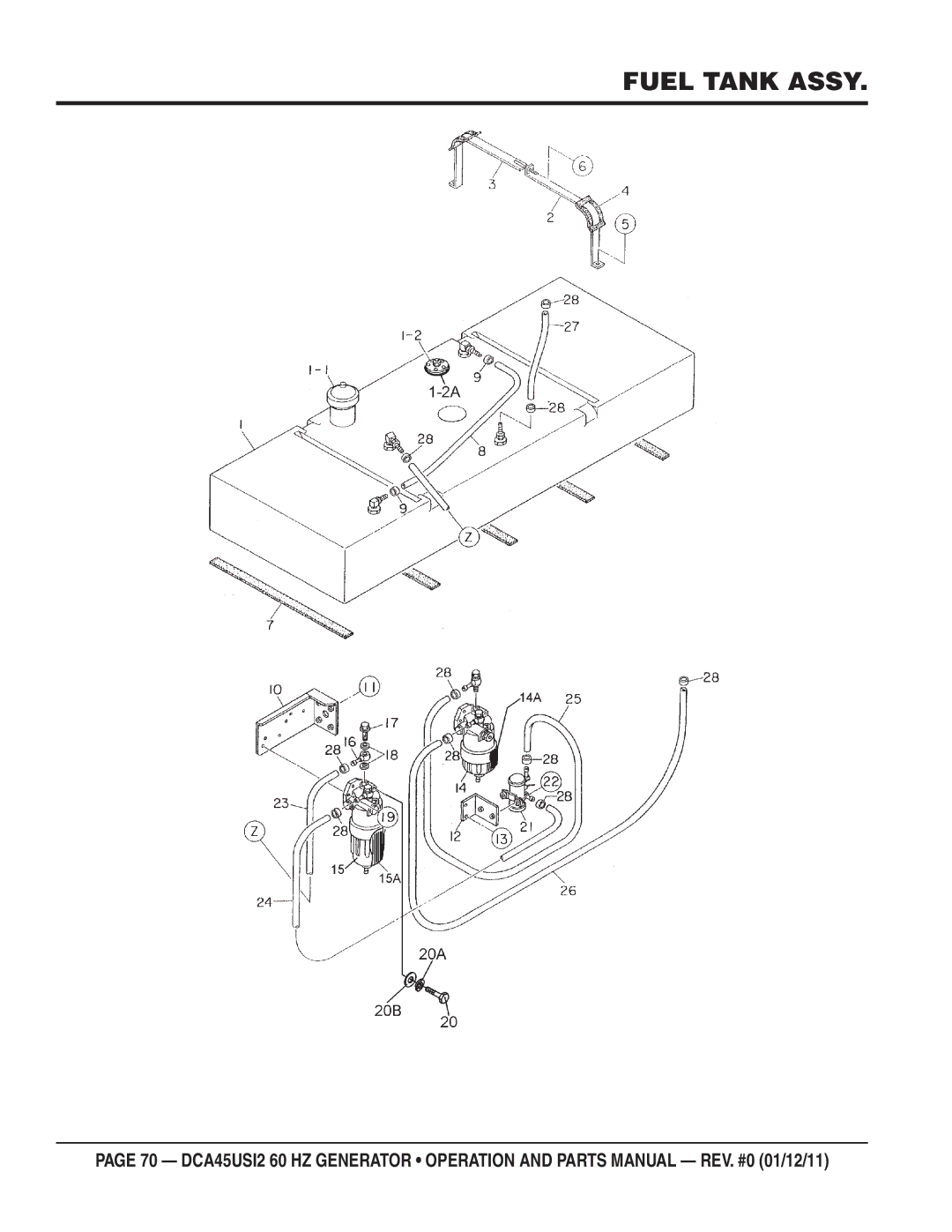 Multiquip DCA45USI2 manual Fuel Tank Assy 