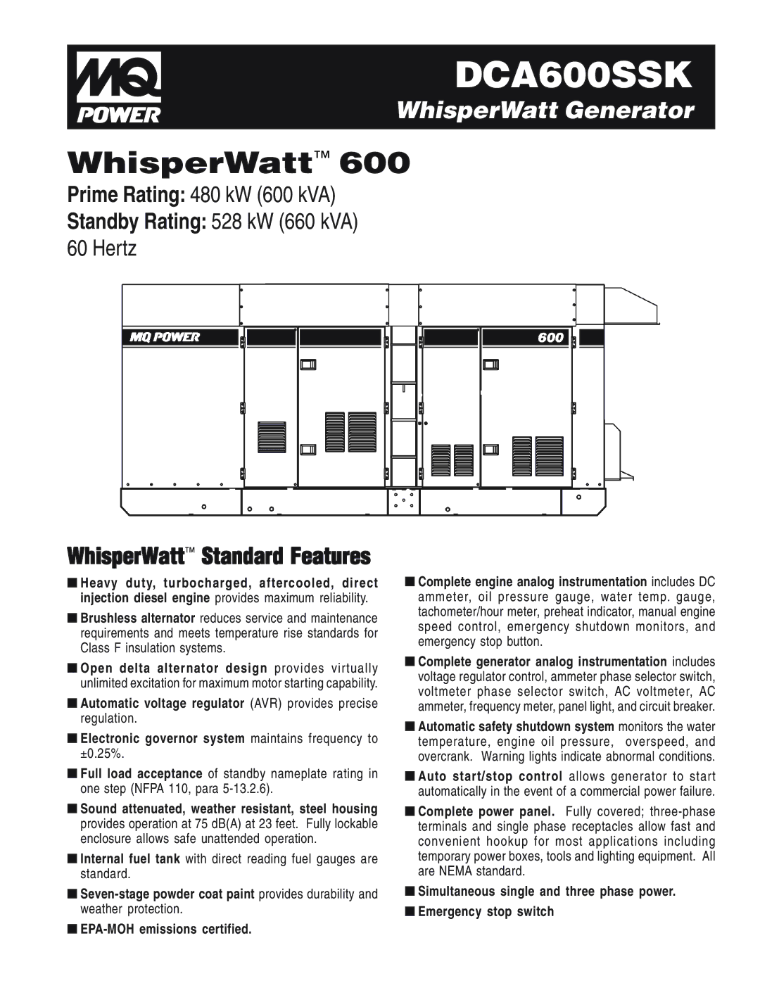 Multiquip DCA600SSK manual 