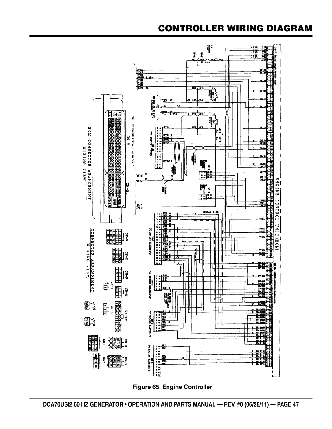 Multiquip DCA70USI2 manual Controller Wiring Diagram, Engine Controller 