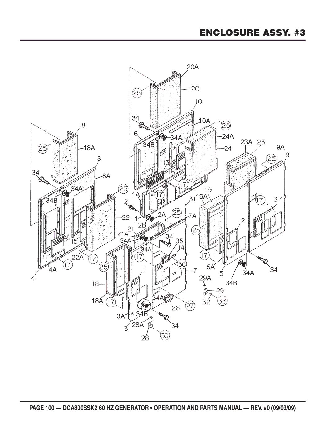 Multiquip DCA800SSK2 manual Enclosure ASSY. #3 