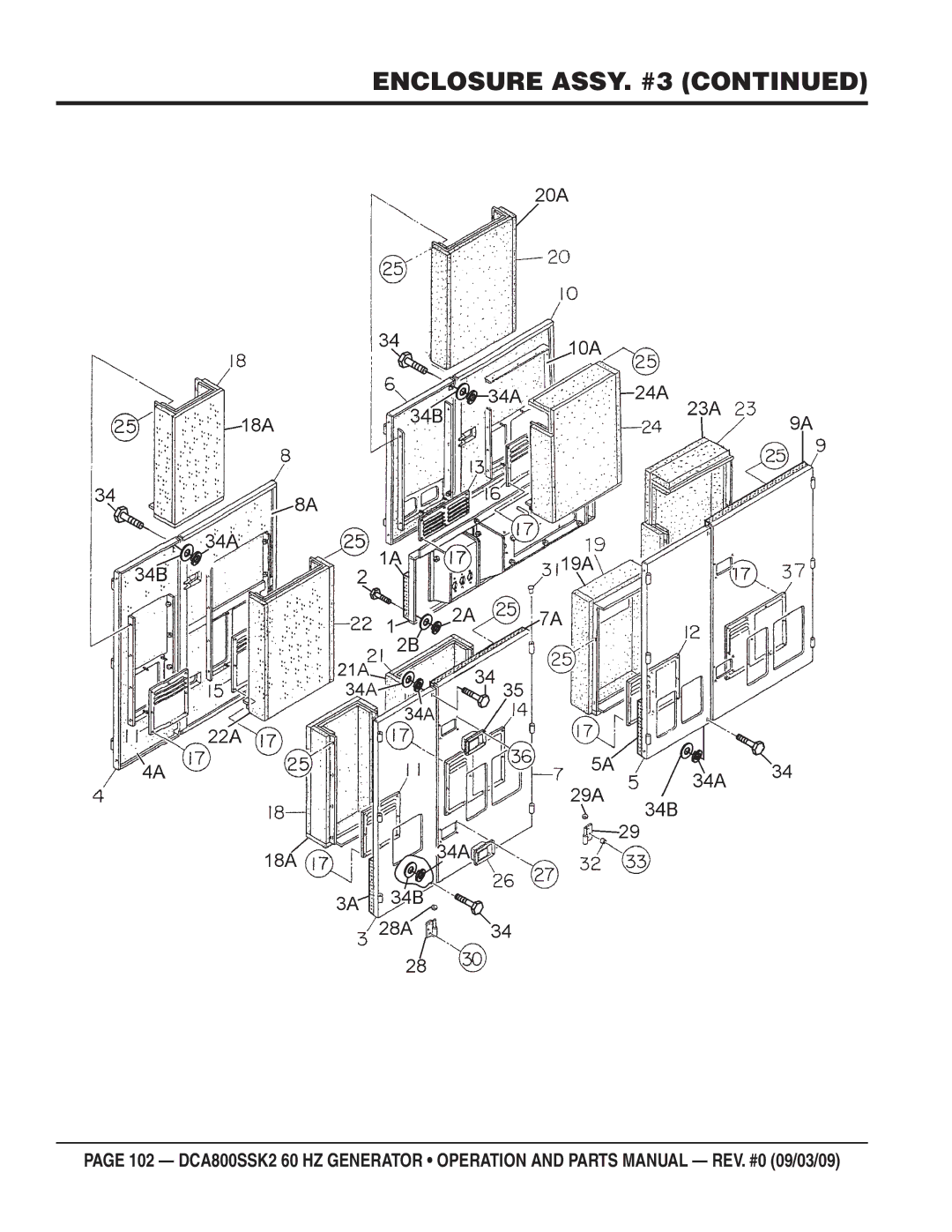 Multiquip DCA800SSK2 manual Enclosure ASSY. #3 