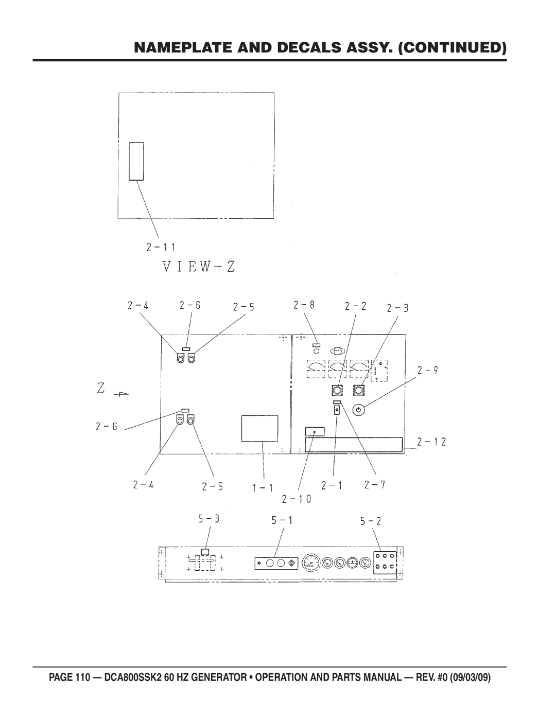 Multiquip DCA800SSK2 manual Nameplate and Decals Assy 