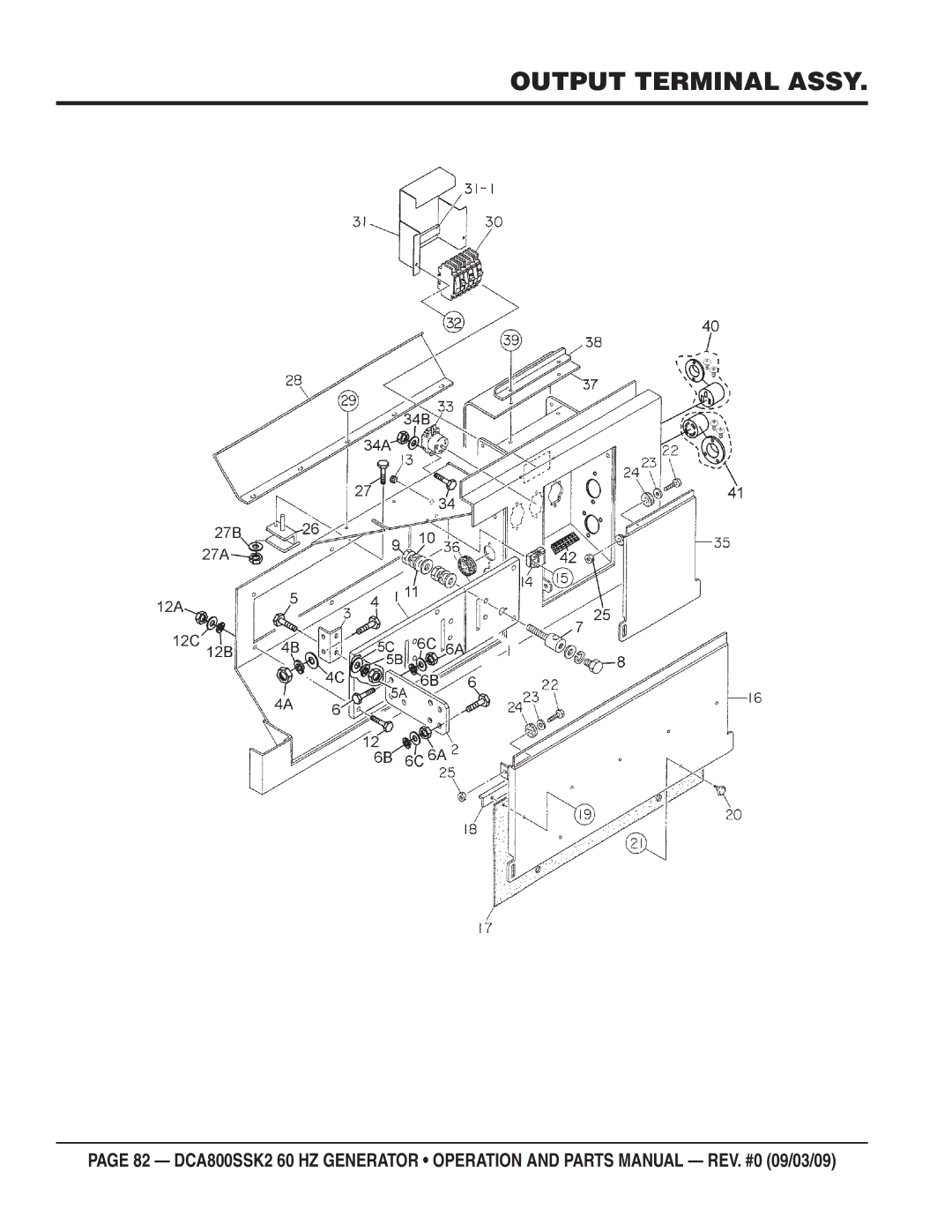 Multiquip DCA800SSK2 manual Output Terminal Assy 