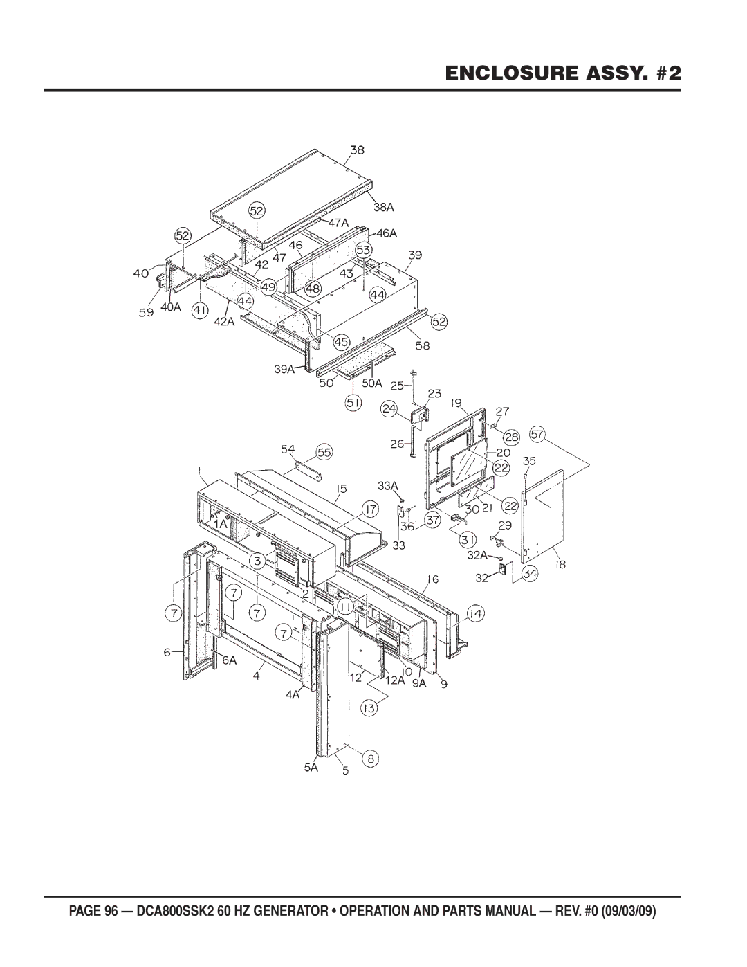 Multiquip DCA800SSK2 manual Enclosure ASSY. #2 