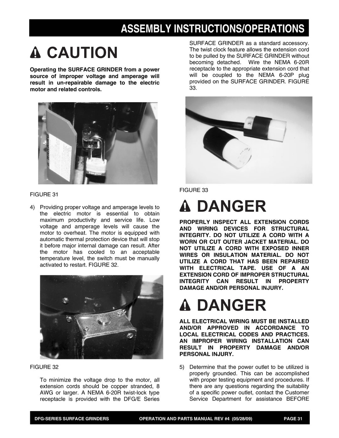 Multiquip DFG Series manual Assembly INSTRUCTIONS/OPERATIONS 