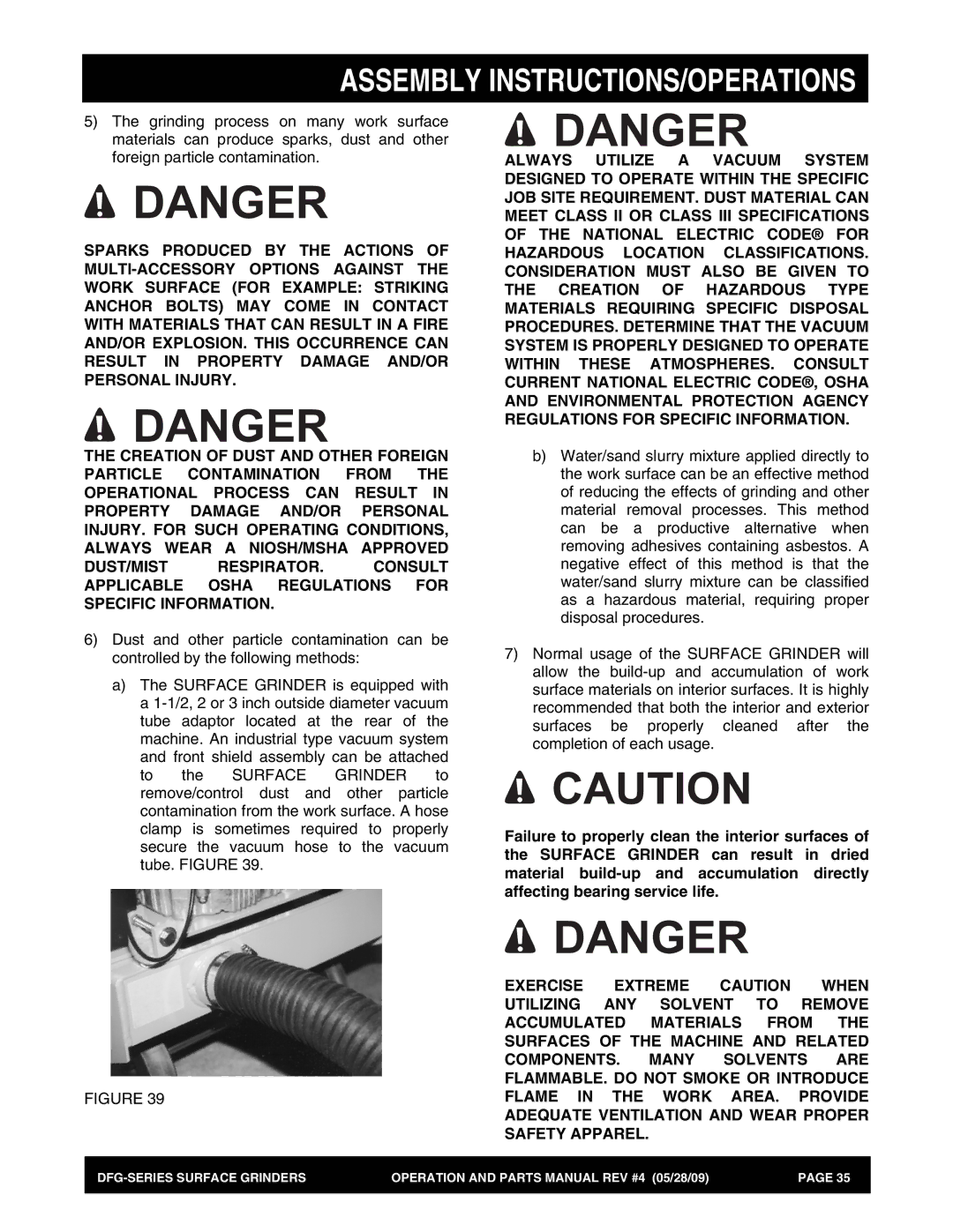 Multiquip DFG Series manual Assembly INSTRUCTIONS/OPERATIONS 