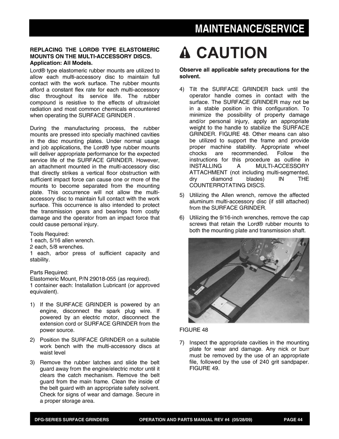 Multiquip DFG Series manual Maintenance/Service 