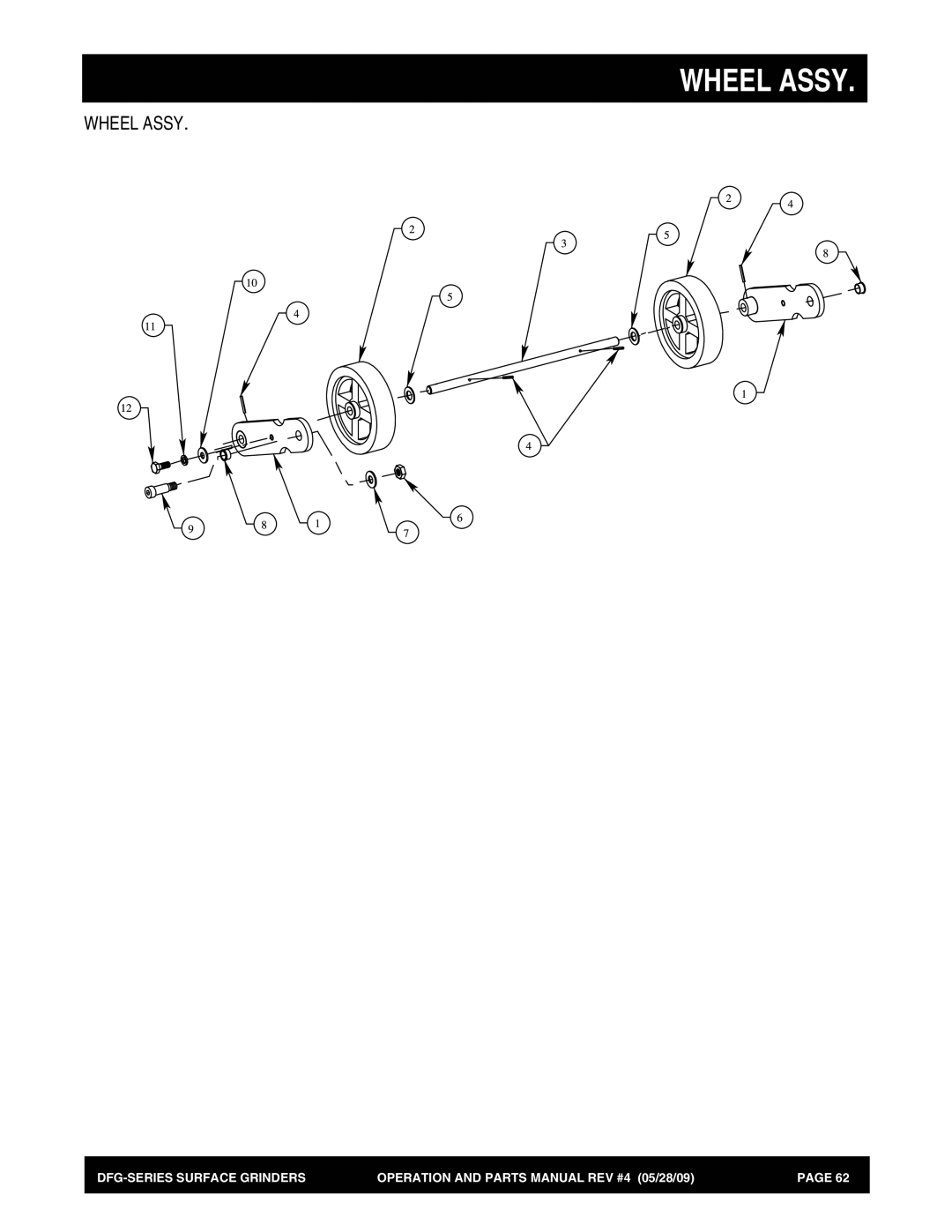 Multiquip DFG Series manual Wheel Assy 