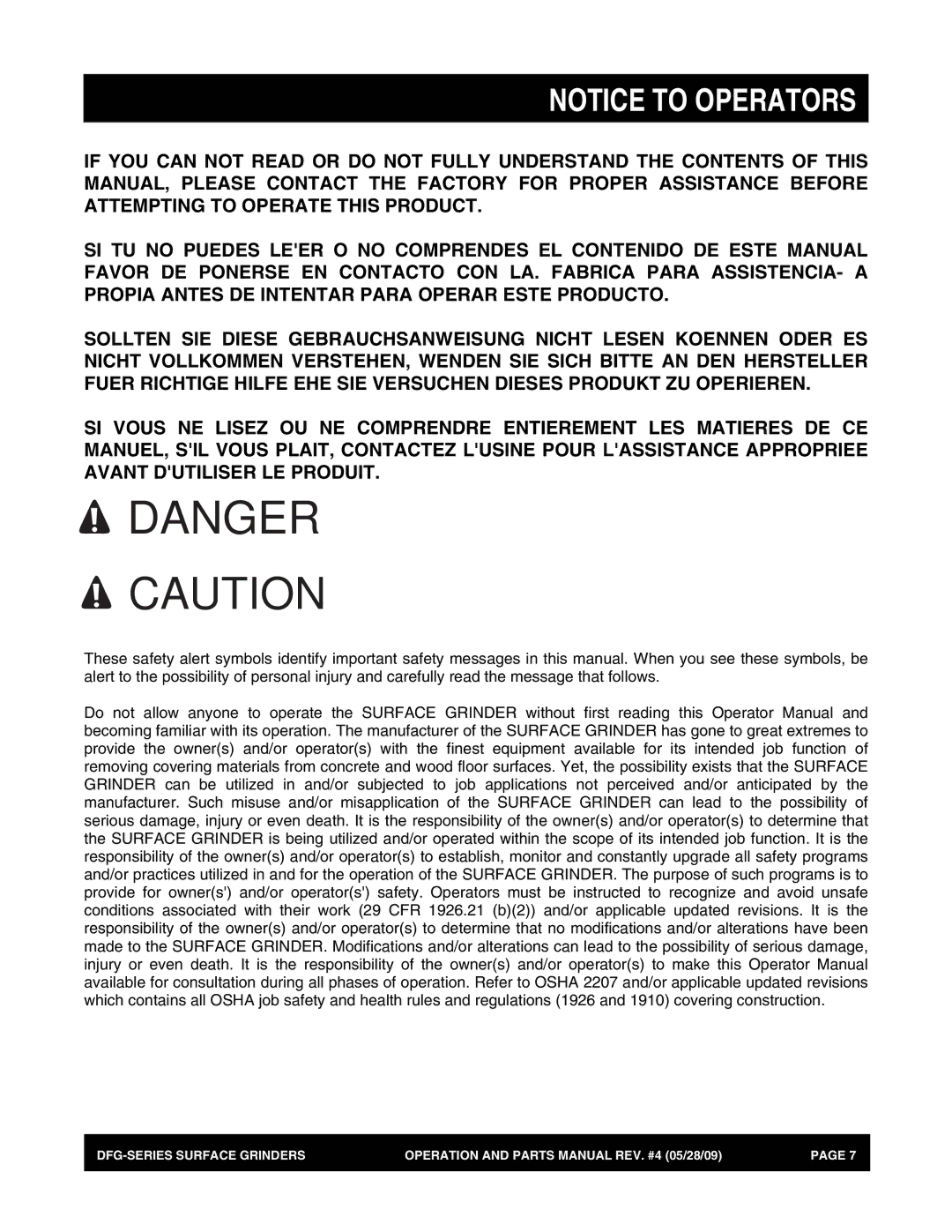 Multiquip DFG Series manual 