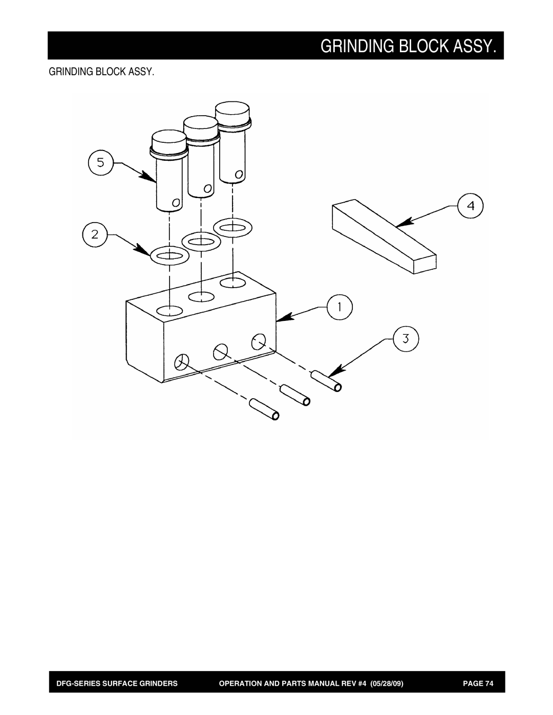 Multiquip DFG Series manual Grinding Block Assy 