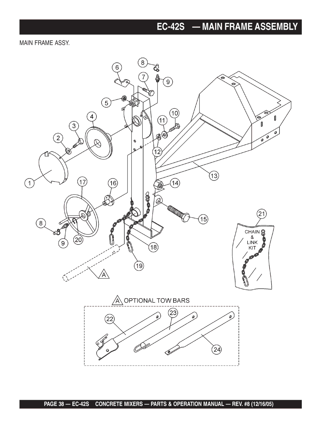 Multiquip EC-42S manual Main Frame Assy 