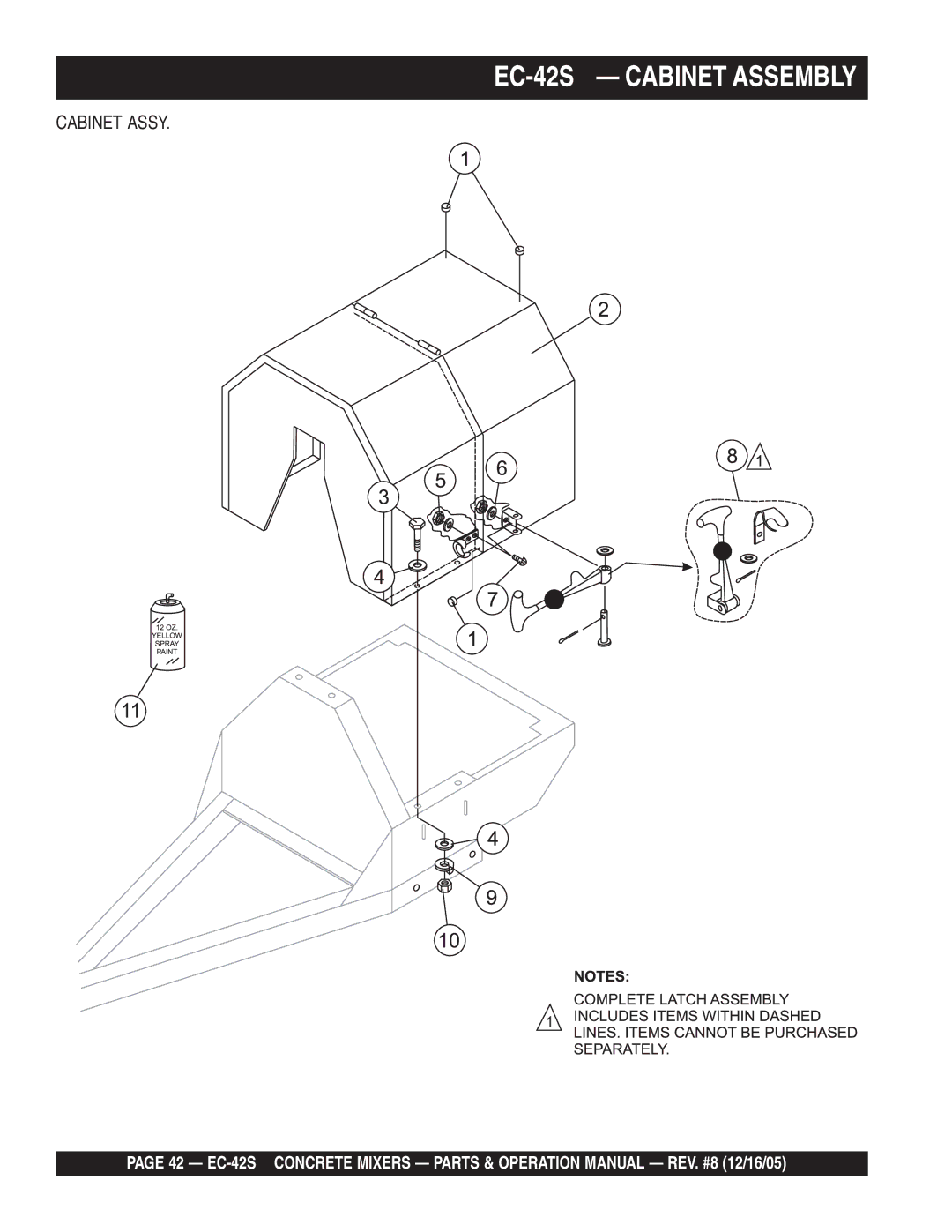 Multiquip EC-42S manual Cabinet Assy 