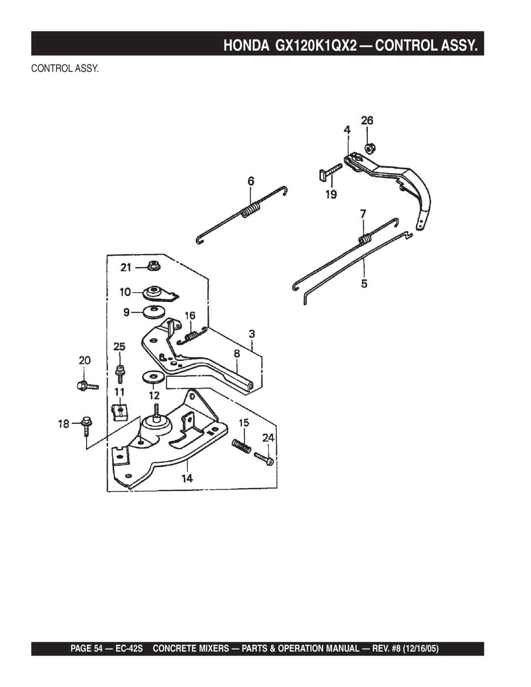 Multiquip EC-42S manual Control Assy 