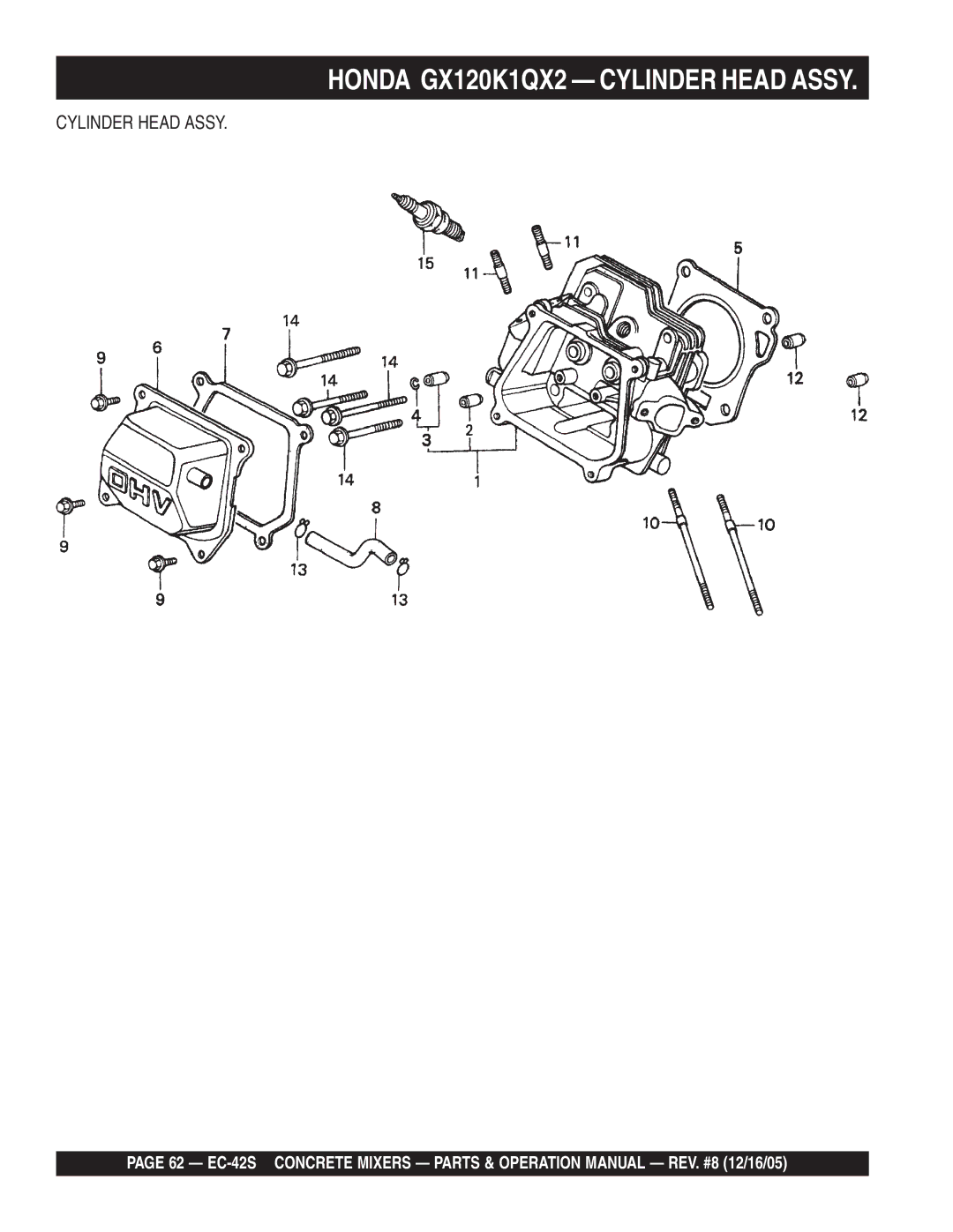 Multiquip EC-42S manual Cylinder Head Assy 