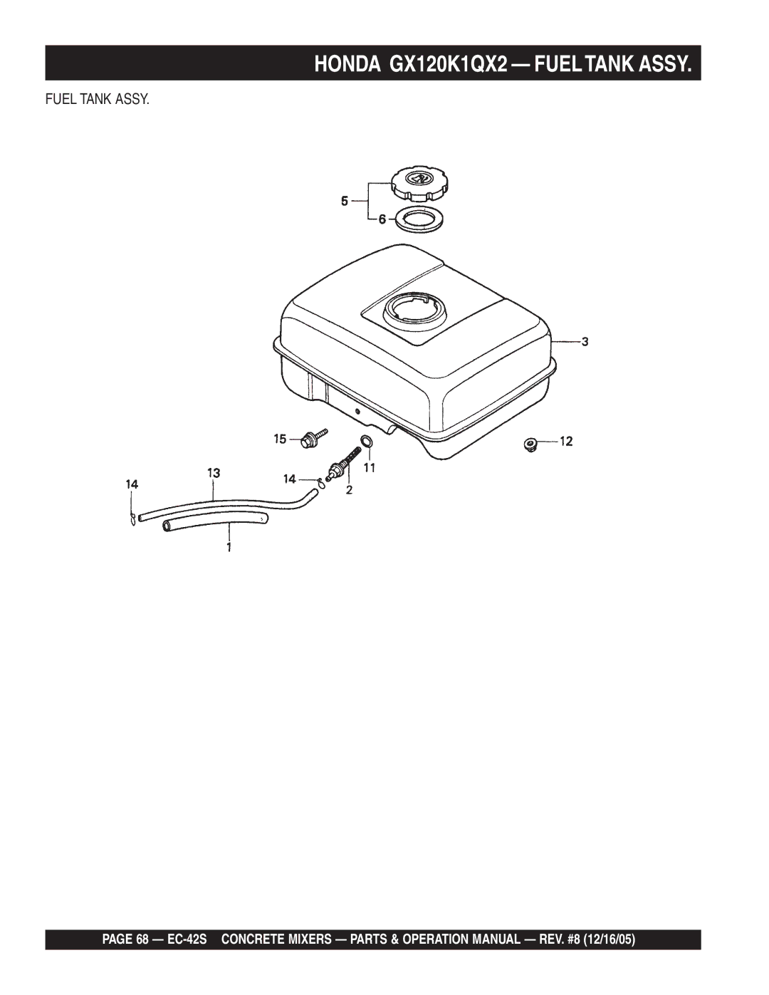 Multiquip EC-42S manual Fuel Tank Assy 