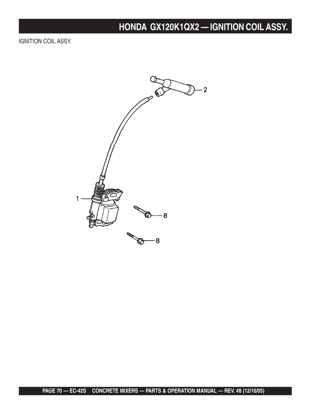 Multiquip EC-42S manual Ignition Coil Assy 