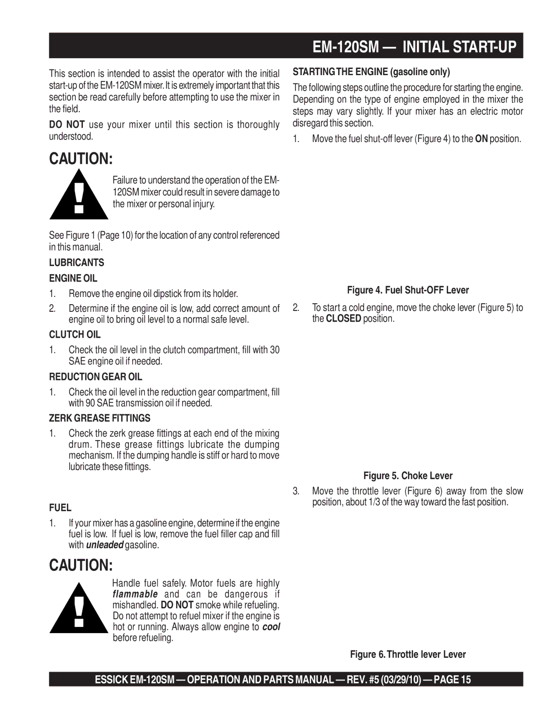 Multiquip manual EM-120SM Initial START-UP 