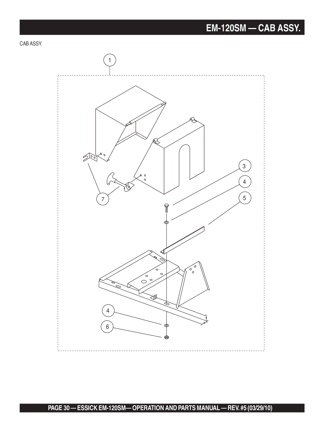 Multiquip manual EM-120SM CAB Assy 