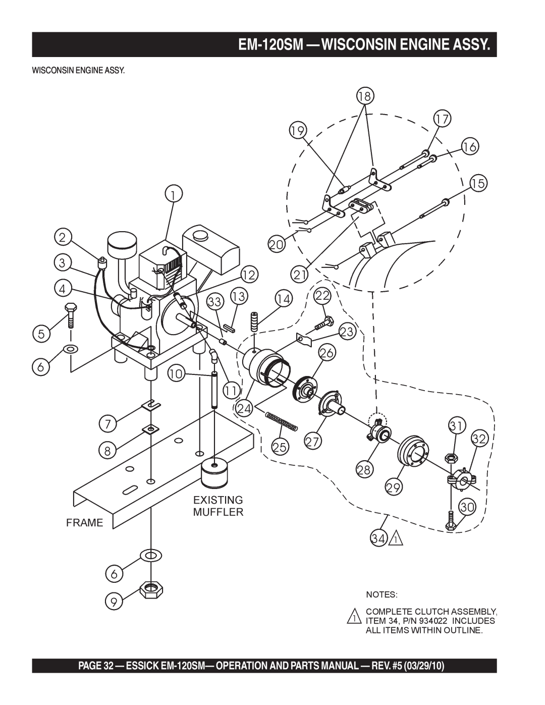 Multiquip manual EM-120SM -WISCONSINENGINE ASSY, Wisconsin Engine Assy 