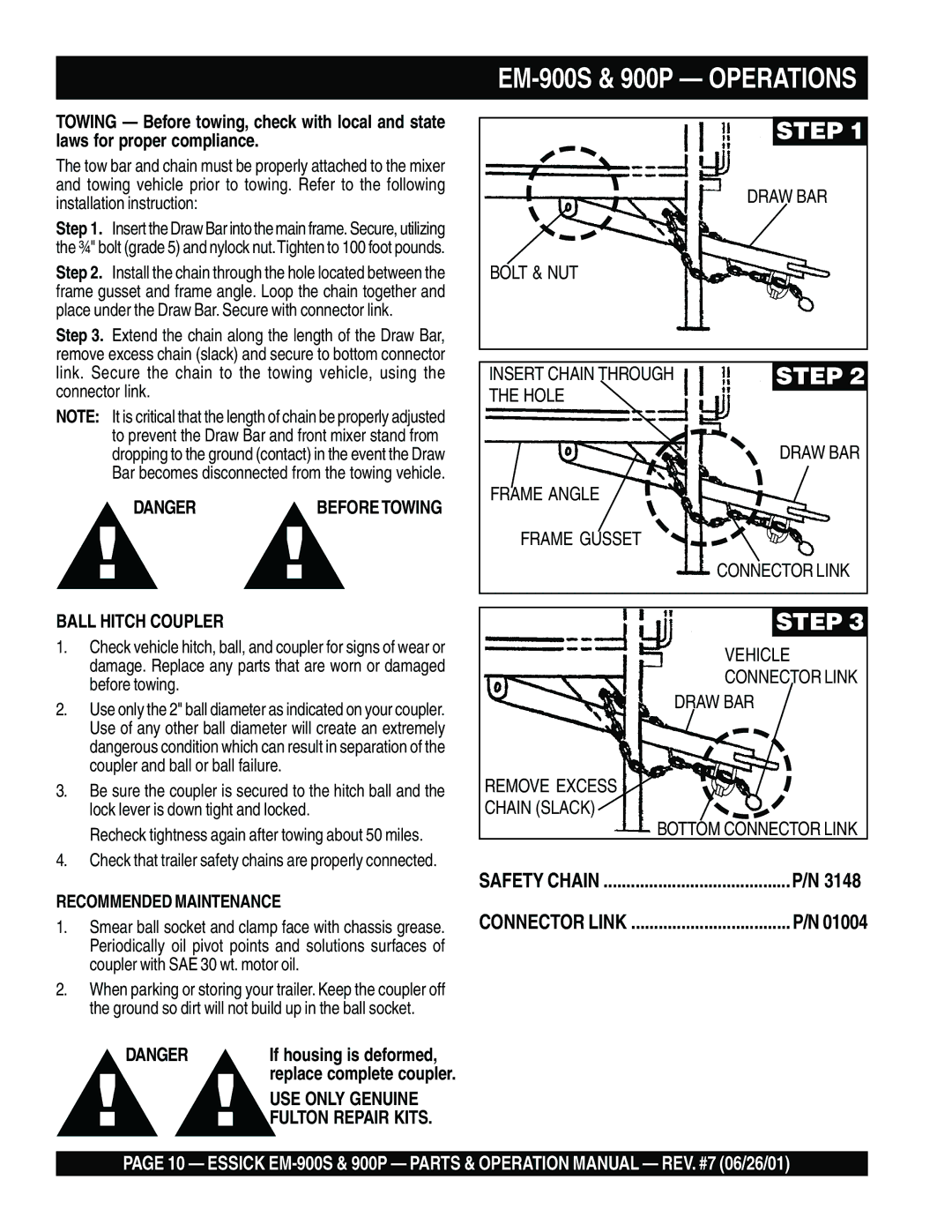 Multiquip EM-900S operation manual Step 