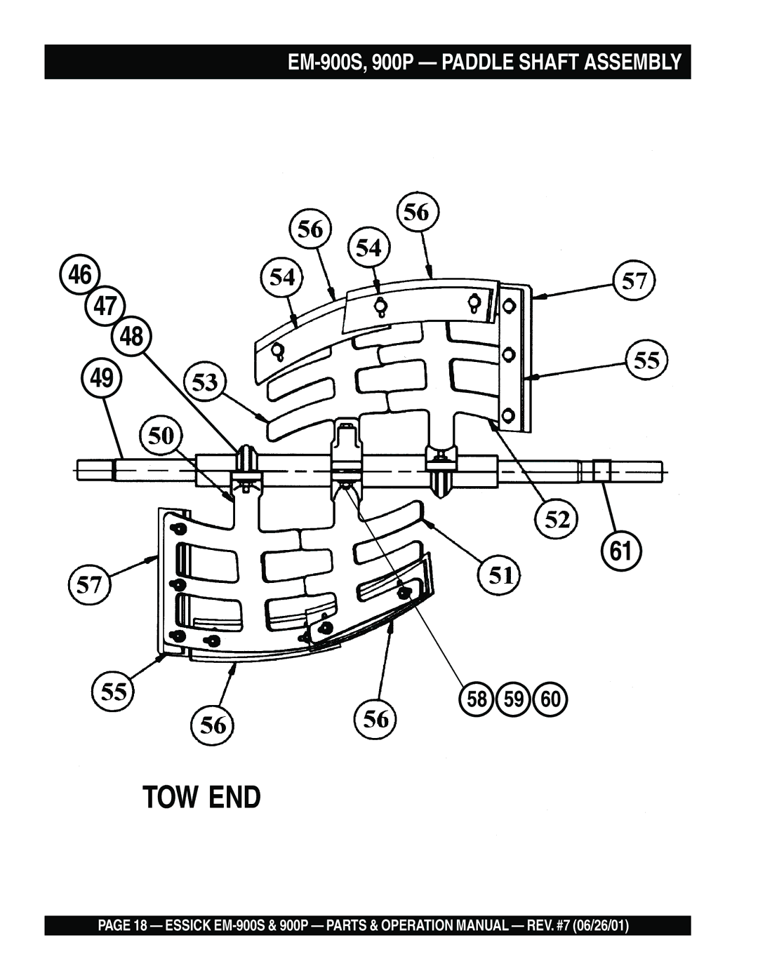 Multiquip EM-900S operation manual Tow End 