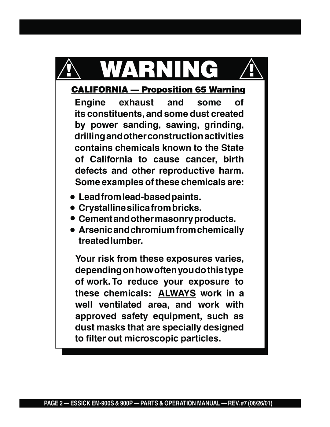 Multiquip EM-900S operation manual 