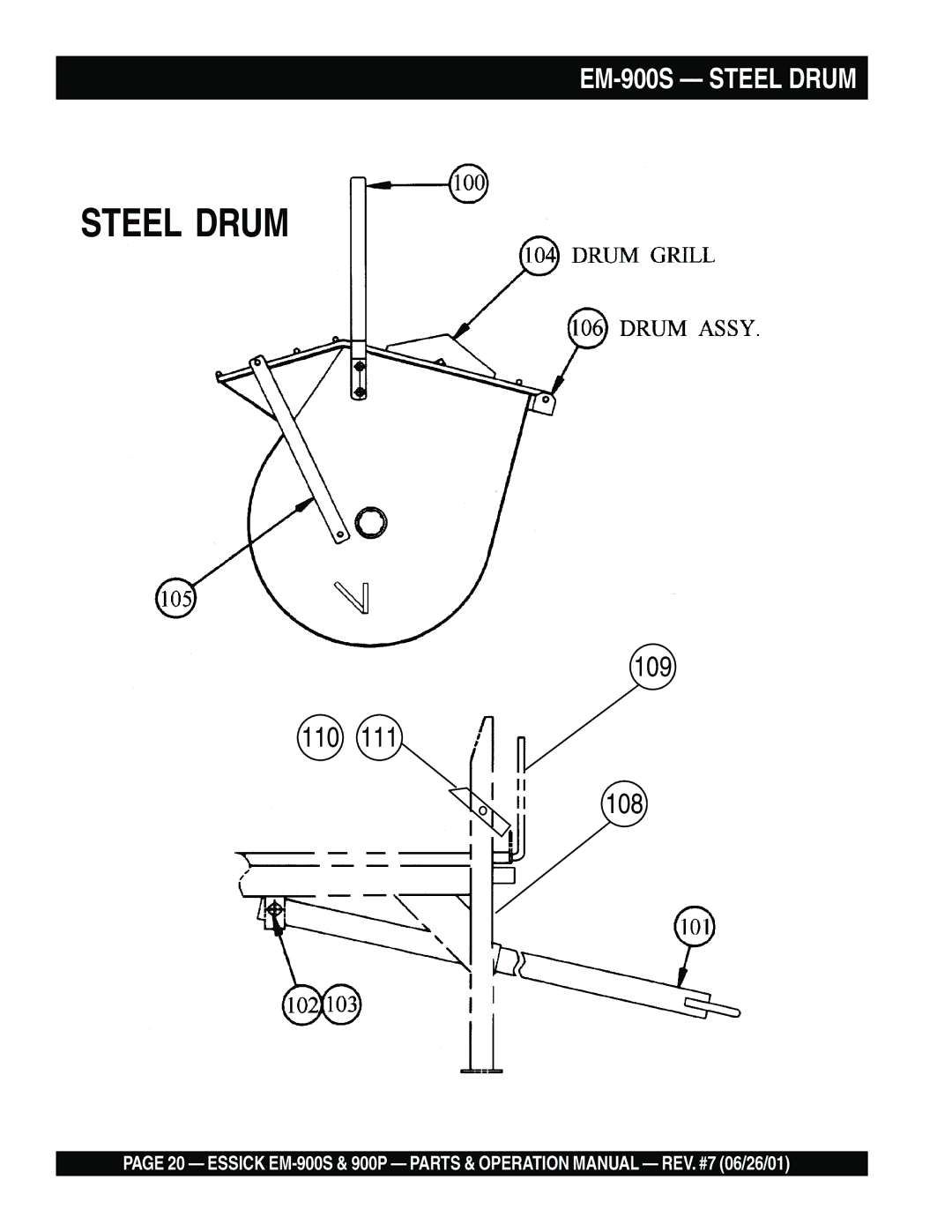 Multiquip operation manual EM-900S Steel Drum 